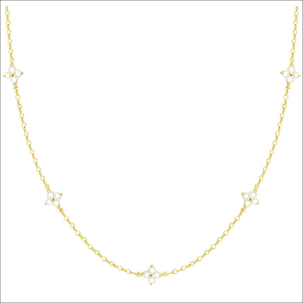 14K Gold Plated Cubic Zirconia Butterfly Heart Choker Necklace 16" Adjustable